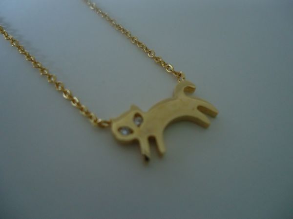 011BIJ - Corrente Gatinho Dourado com Zirconia